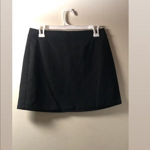 Black A-Line Mini Skirt with silver zipper